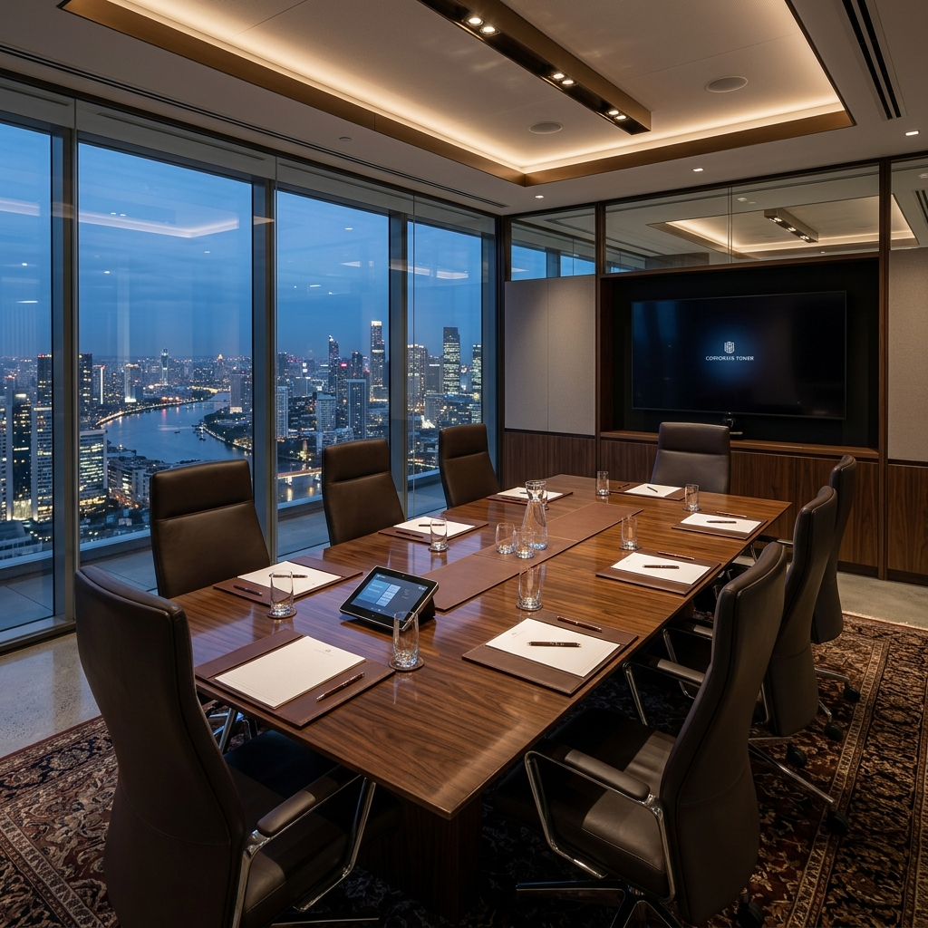 Sala de reunião executiva para conselho condominial